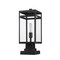 Z-Lite Nuri 1 Light Outdoor Pier Mounted Fixture, Black & Clear 596PHMS-SQPM-BK - alternate 7